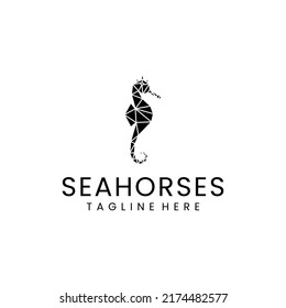 Seahorses logo design icon template