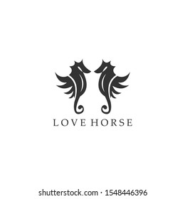 SEAHORSES LOGO DESIGN TEMPLATE ELEMENTS