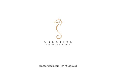 Seahorses logo design vector illustration.