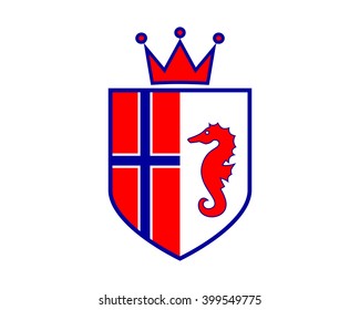 seahorses nautical marine life norway shield