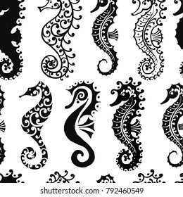 Seahorses, seamless pattern for your design