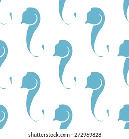 Seahorses. Seamless vector pattern. The texture may be used for printing on fabric or paper and background in web design.