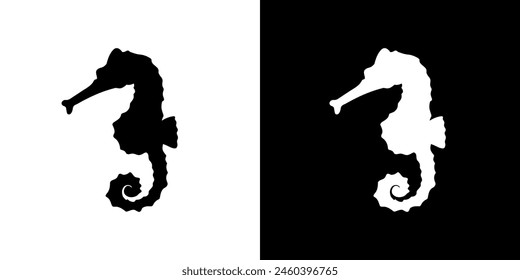 Seahorses silhouette icon. Animal icon. Black icon. Silhouette icon.