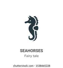 Seahorses vector icon on white background. Flat vector seahorses icon symbol sign from modern fairy tale collection for mobile concept and web apps design.