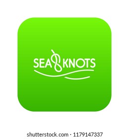 Seaknot icon green vector isolated on white background