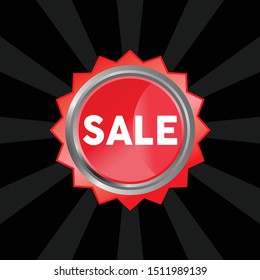 Seal 3D icon with sale text