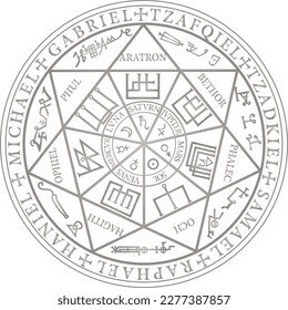 Seal 7 archangels editable vector, Archangel Michael, Raphael, Gabriel, Zadquiel. Archangel designs.