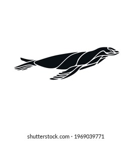Seal animal creative silhouette vector illustration eps10