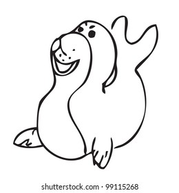 Seal animal doodle vector