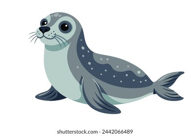 
Seal Animal flat vector illustration on white background.