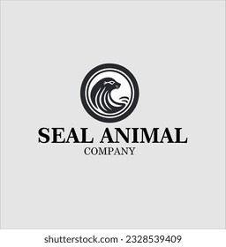 seal animal vector logo design, vector illustration. Emblem design on white background