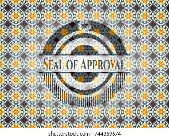 Seal of Approval arabesque badge. arabic decoration.