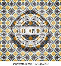 Seal of Approval arabesque emblem background. arabic decoration.