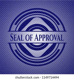 Seal of Approval emblem with jean background