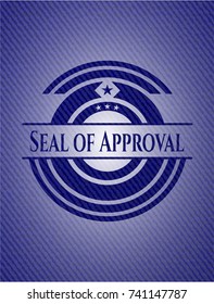 Seal of Approval emblem with jean background
