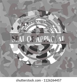 Seal of Approval on grey camo texture