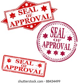 Seal of approval. Rubber stamp vectors