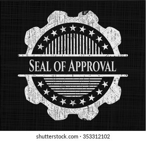Seal of Approval written with chalkboard texture