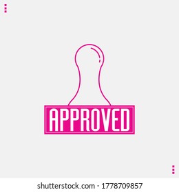 The seal is approved in the color text on a white background. Flat vector image