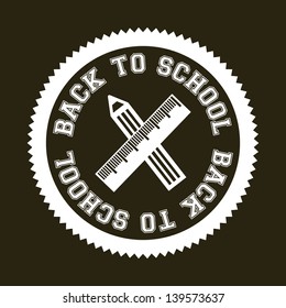 seal back to school over brown background vector illustration