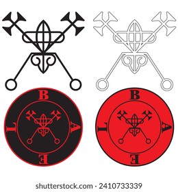 Seal of Bael Vector Illustration. Bael Medieval Grimoire The Lesser Key Of Solomon