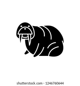 Seal black icon, vector sign on isolated background. Seal concept symbol, illustration 