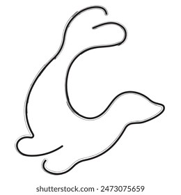 seal brush strokes on a white background. Vector illustration.