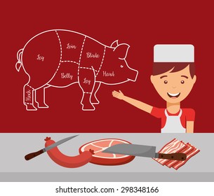 seal butcher design, vector illustration eps10 graphic 