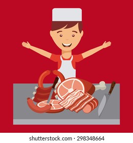 seal butcher design, vector illustration eps10 graphic 