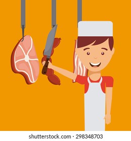 seal butcher design, vector illustration eps10 graphic 
