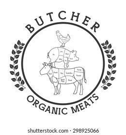 seal butcher design, vector illustration eps10 graphic 