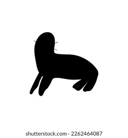 Seal Character sea animal on deep background. Wild life illustration. Underwear world. Vector illustration.