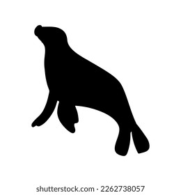 Seal Character sea animal on deep background. Wild life illustration. Underwear world. Vector illustration.