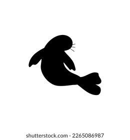Seal Character sea animal on deep background. Wild life illustration. Underwear world. Vector illustration.
