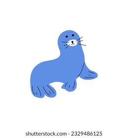 Seal Character sea animal auf tiefem Hintergrund. Illustration aus wildem Leben. Unterwäsche-Welt. Vektorgrafik.