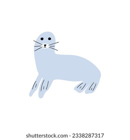 Seal Character sea animal on deep background. Wild life illustration. Underwear world. Vector illustration.