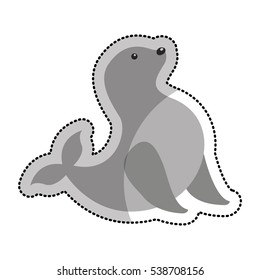 seal circus entertainment icon vector illustration design