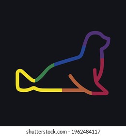 Seal colorful icon illustration vector concept