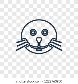 Seal concept vector linear icon isolated on transparent background, Seal concept transparency concept in outline style