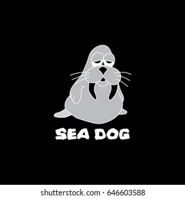 seal cute vector illustration.black background