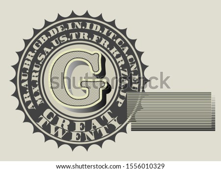 Seal dedicated to the summit of twenty rich states