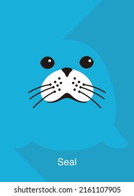 Seal face flat icon design, vector illustration