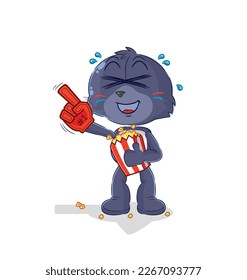 the seal fan with popcorn illustration. character vector