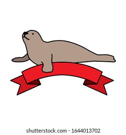 a seal fish on a white background vector illustration design