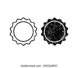 Seal frame vector illustration with grunge texture. Stamp mark icon. Certificate tag. Isolated on white background.