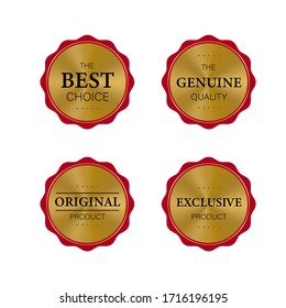 Seal gold badges and labels premium quality Premium Vector