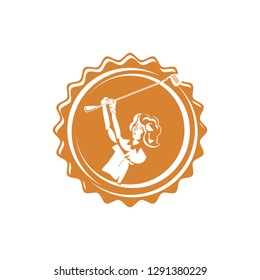seal with golfer woman avatar character