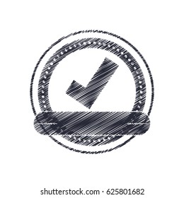 Seal of guarantee with approval symbol