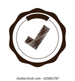 Seal of guarantee with approval symbol