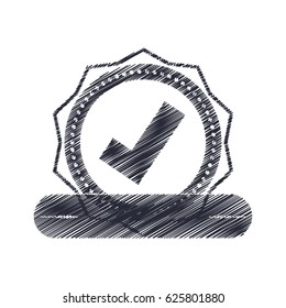 Seal of guarantee with approval symbol